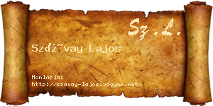 Szávay Lajos névjegykártya